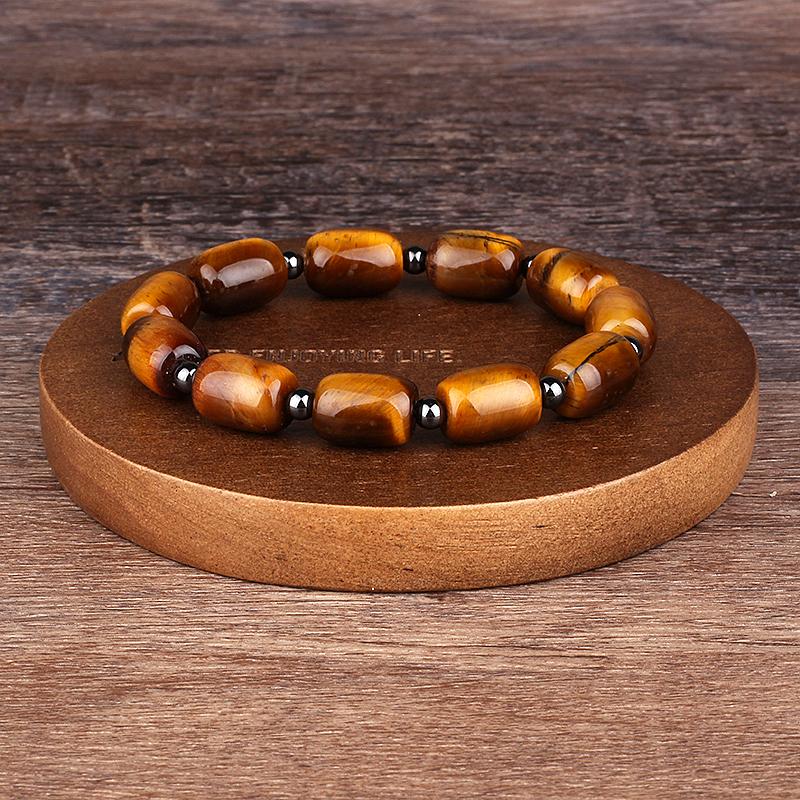 Natürlicher facettierter Tigeraugenstein Reiki-Armbänder Herren Mode Energie Hämatit-Perlen Armbänder für Frauen Seelen Schmuck Geschenk Pulsera