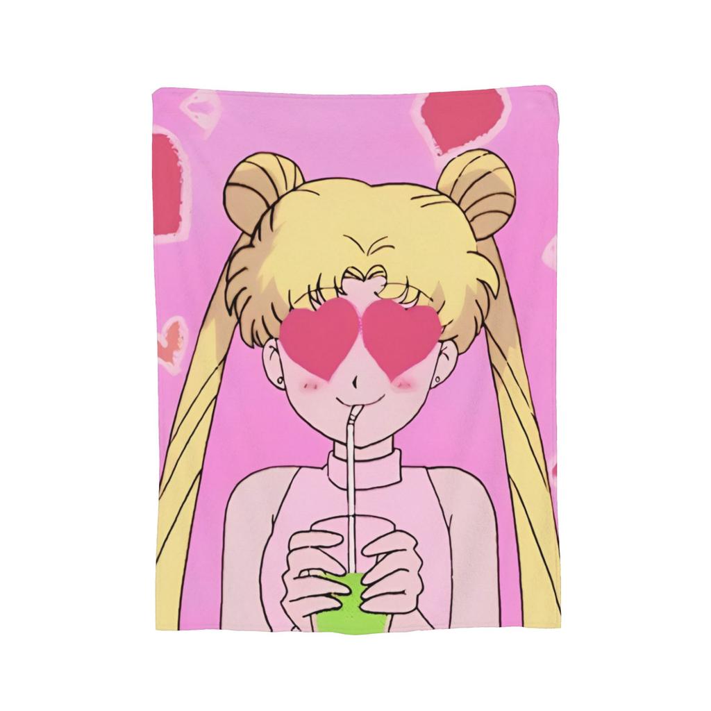Sailor Moon Decken Samt Sommer Klimaanlage Sailor Moon Multifunktion Dünne Überwurfdecke für Bett Sofa Teppich Stück