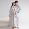 Couples' Double-Sided Fleece Bathrobe: Warm Winter Flannel Pajamas for Men & Women