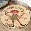 Pippi Longstocking Custom Name Round Area Rug,Carpet Rug for Living Room Bedroom Sofa Playroom Decor,Non-slip Floor Mat