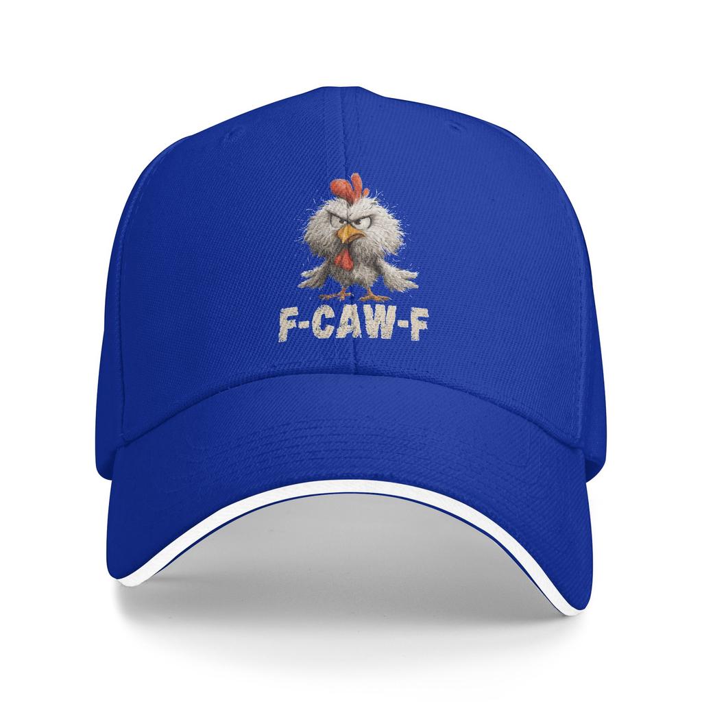 Funny Chicken F-Caw-F Quote Rooster Meme Baseball Cap Outdoor Sport Sunscreen Trucker Hat Couple Women y2k Retro Baseball Caps