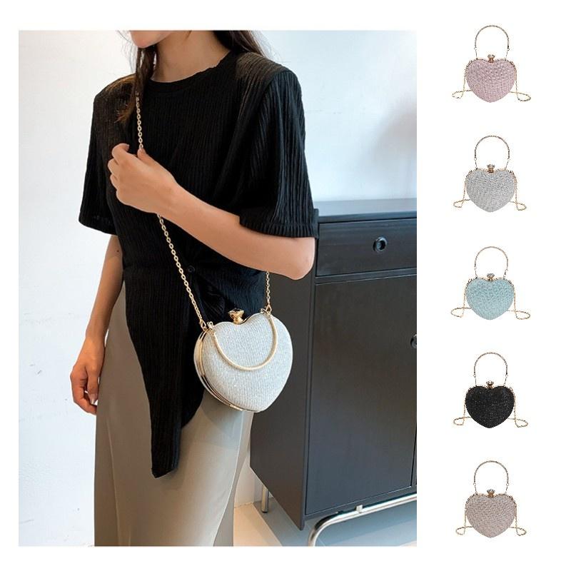 Trendy And Stylish Small Bag With Unique Lock Buckle 2023 Summer Fashion Chain Shoulder Crossbody Bag Gold Silver Pink Blue)