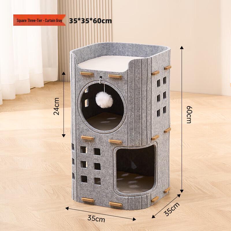 Miaolis Cat Tree & Scratching Post with Cave Bed