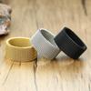 10mm Black Circle Woven Mesh Rings High Quality Stainless Steel Flexible Wedding Band Ring For Men Jewelry