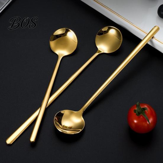 Mirror Polish Spoon Stainless Steel Coffee Spoon, Round Small Teaspoon for Elegant Stirrer Dessert, Creative Stirring Ice Cream Compact