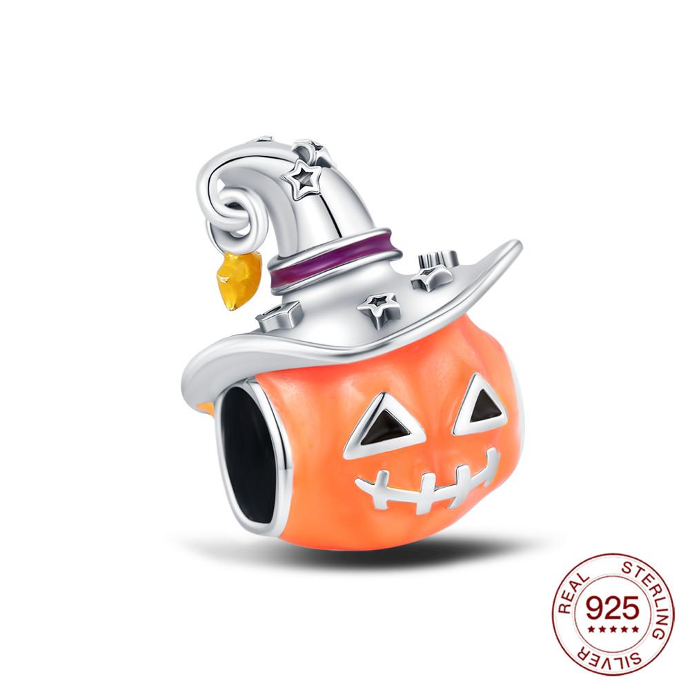 Copper Halloween Charm Spooky Ghost Pumpkin Pendant For Women Men Making Diy Bracelet Party Jewelry Gift