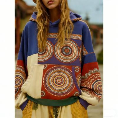 Hanorac cu Imprimeu Retro Street Style European și American pentru Femei Hanorac Casual Streetwear pentru Femei Îmbrăcăminte Top pentru Femei