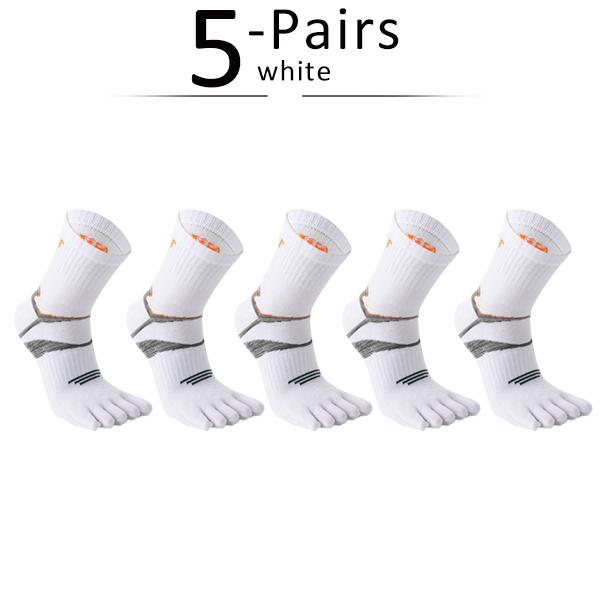 

5 пар мужских коротких носков, спортивные компрессионные хлопковые впитывающие пот носки для бадминтона, тенниса, велосипеда, бега, баскетбола, 5 пальцев, дорожные носки EU39-44
