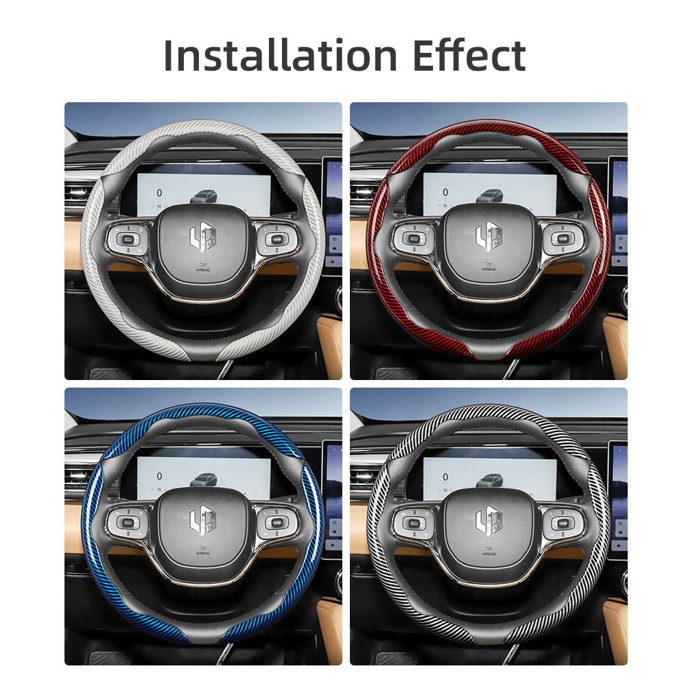 Zkfan8 Adatto per Coprivolante in Fibra di Carbonio con Texture per Leapmotor con Design Segmentato a Rilascio Rapido, Durevole, per Modelli T03 C10 B10 B05 B03X