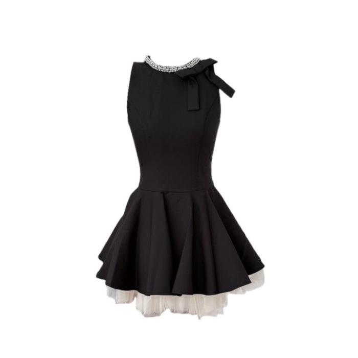 

Elegant Black Sleeveless Slimming Little Black Dress for Women - Perfect for Summer Birthdays and Formal Parties Extra Large