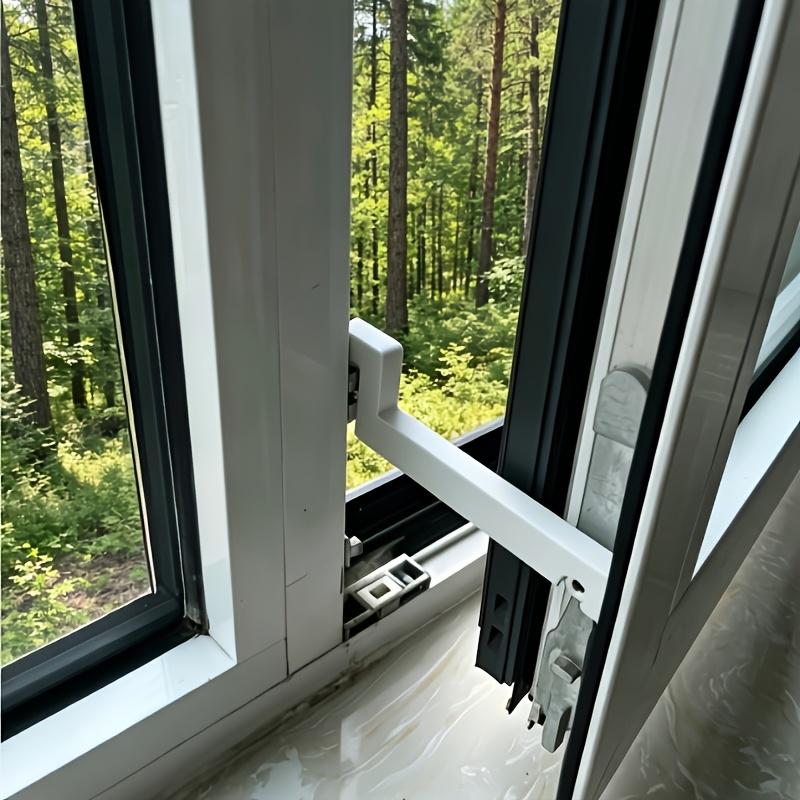2Pcs No-Drill Outward Opening Casement Window Stopper, Windproof Anti-Shake Limit Block, Safety Window Opening Angle Fixing Buck