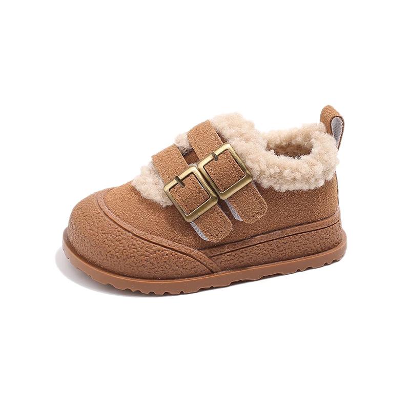 Children Plush Warm Shoes Girl Winter Fashion Korean Style Soft Thick Sole Anti-slippery Versatile Chic Casual Shoe