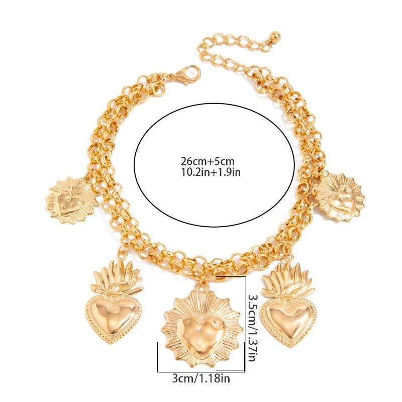 Personalized Metal Imitation Pearl Heart Chain  Foot Ankle Beach Party Jewelry For Women Girl Foot Bracelet Anklet Gifts