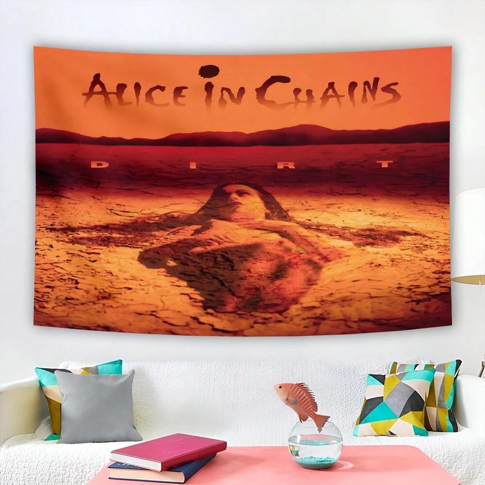 

1 шт. Обложка рок-альбома Alice In Chains Полиэстеровая Гобеленовая Ткань 2D Печать Настенное Панно для Спальни Гостиной Домашний Декор Модный Подарок для R 74x94cm(29x37in)