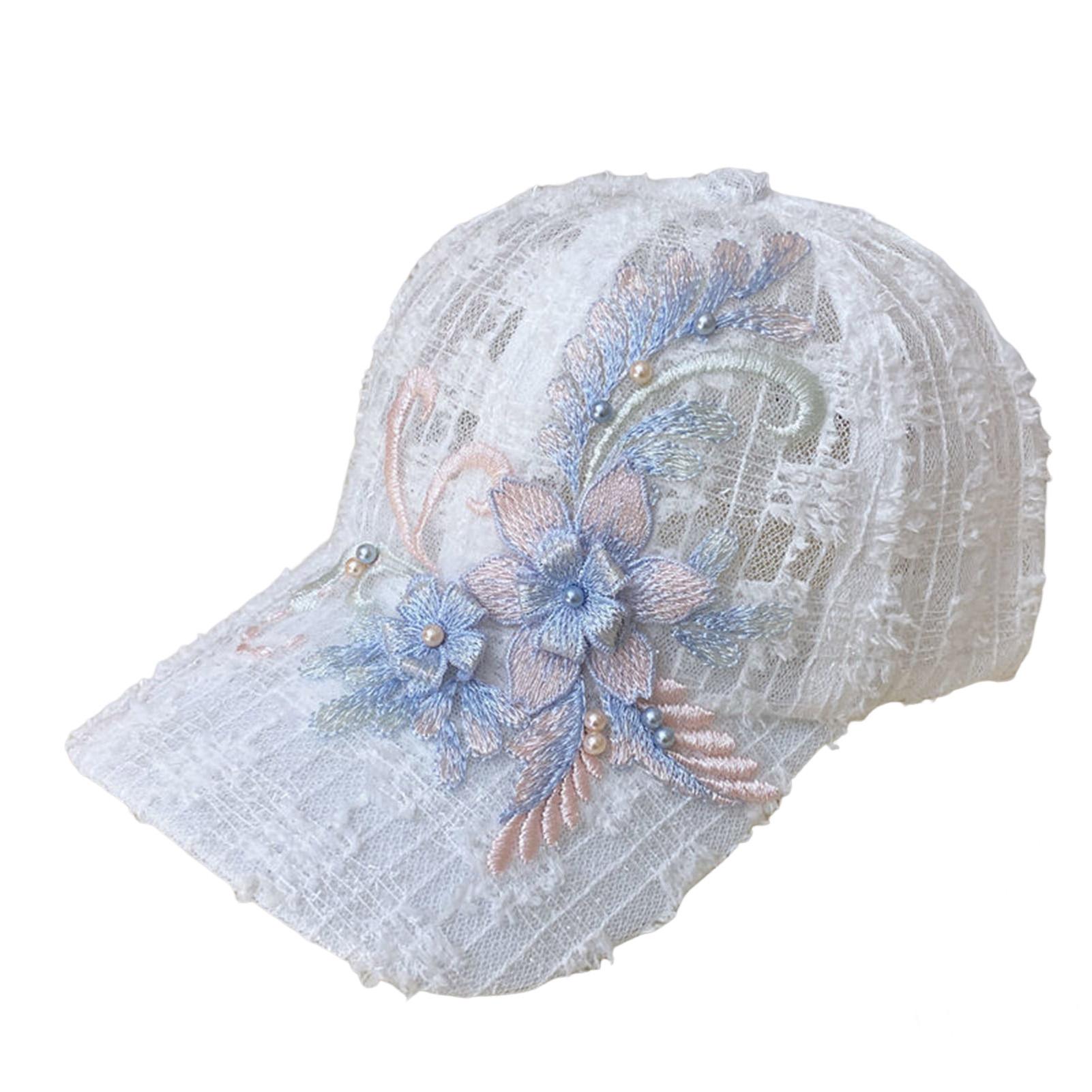 

Elegant Floral Lace Visor Hat Women Summer Beach Sun Protection Cap Outdoor Fashion Accessories UV Protection Hats for Ladies