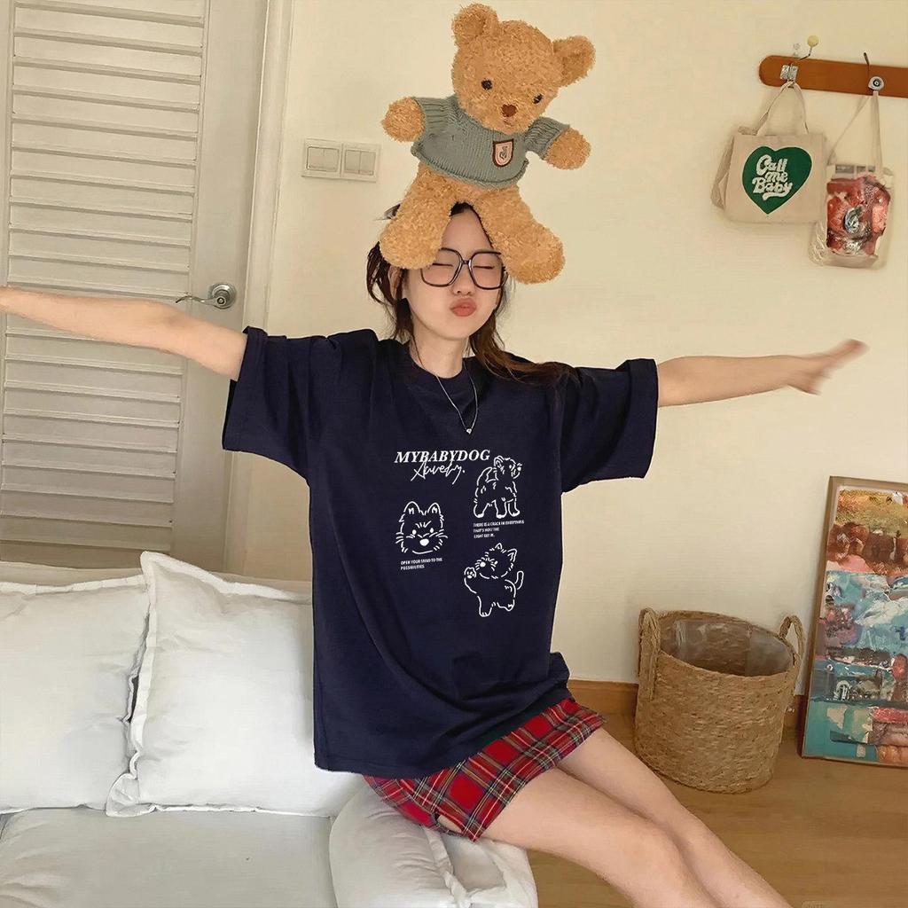 Unisex Gray Cotton Short-Sleeve Retro T-Shirt, Plus Size Loose Fit for Couples, Half-Sleeve Style
