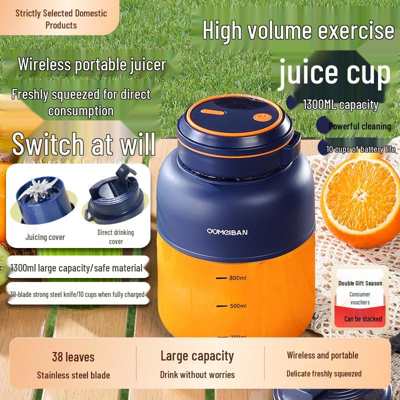 Draagbare Draadloze Sapcentrifuge Blender met IJscrusher voor Thuis, Europese/Amerikaanse Stijl, Grote Capaciteit