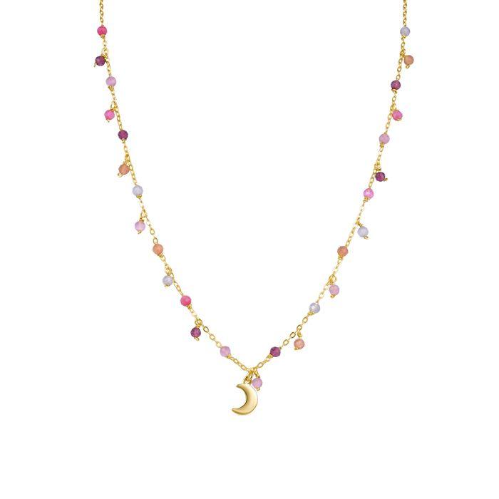 Collier - LUXENTER - Aiel - Argent 925 - Or Jaune 18K - Cristal Multicolore