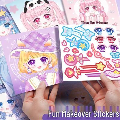 Kaba Bear Dress-Up and Makeup Princess Stickers - No-Cut Decals for Girls' Handmade Journal