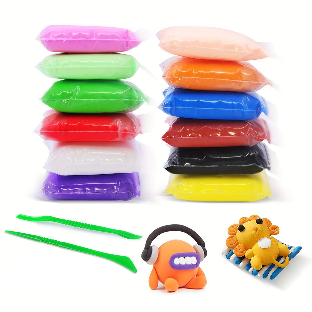 12 Color Ultra Light Clay Handmade Diy Children'S Toy Space Mud Colored Clay