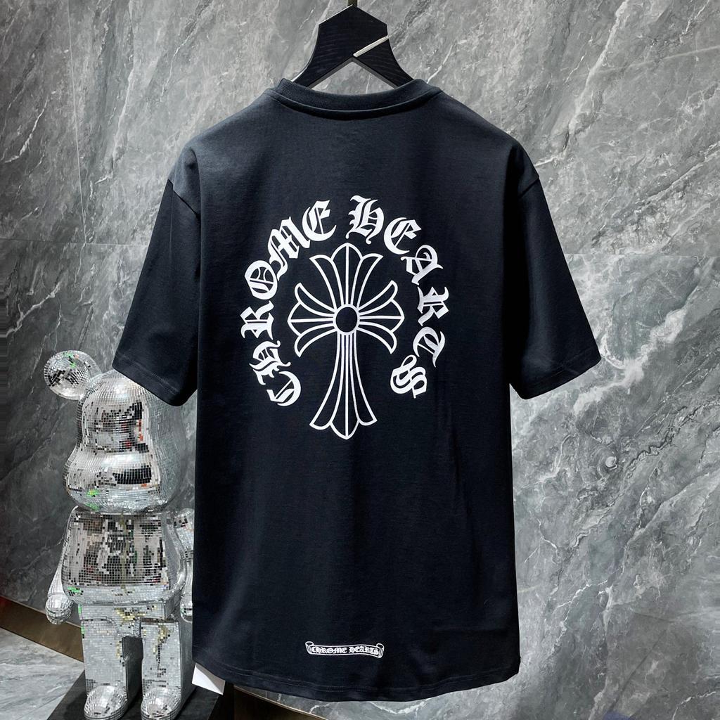8010 CHROME HEARTS 2025 Sommer Neue Hochwertige Baumwolle Rundhals Lose Große Größe männer und frauen T-shirt Paar t-shirt