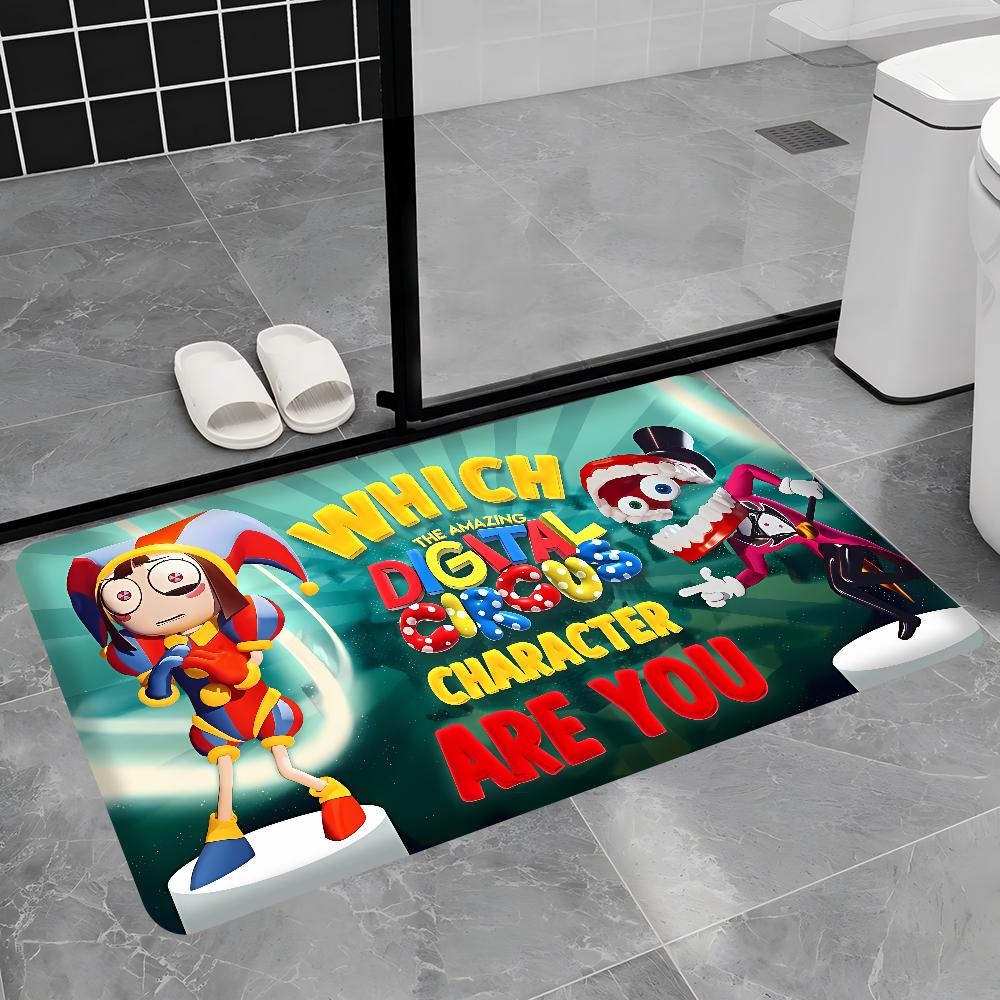 THE A-AMAZING D-DIGITAL CIRCUS Cartoon Bathroom Mat Kids Room Bedroom Decoration Balcony Anti-Slip Doormat Living Room Bedside