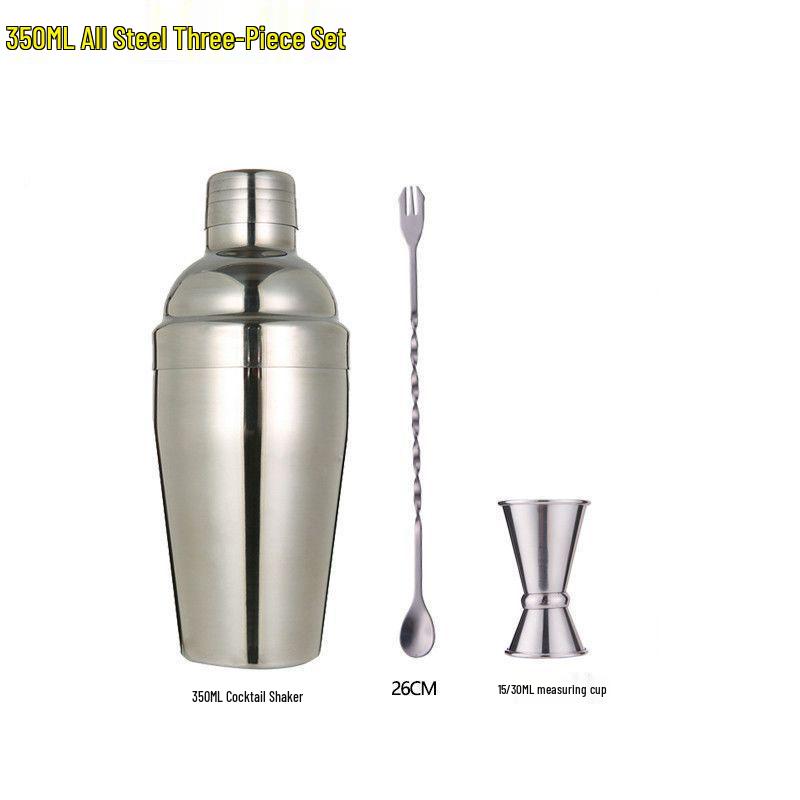 Glass Cocktail Shaker Set: Hand-Shaking Cup, Muddler, and 304 Stainless Steel Measuring Tools