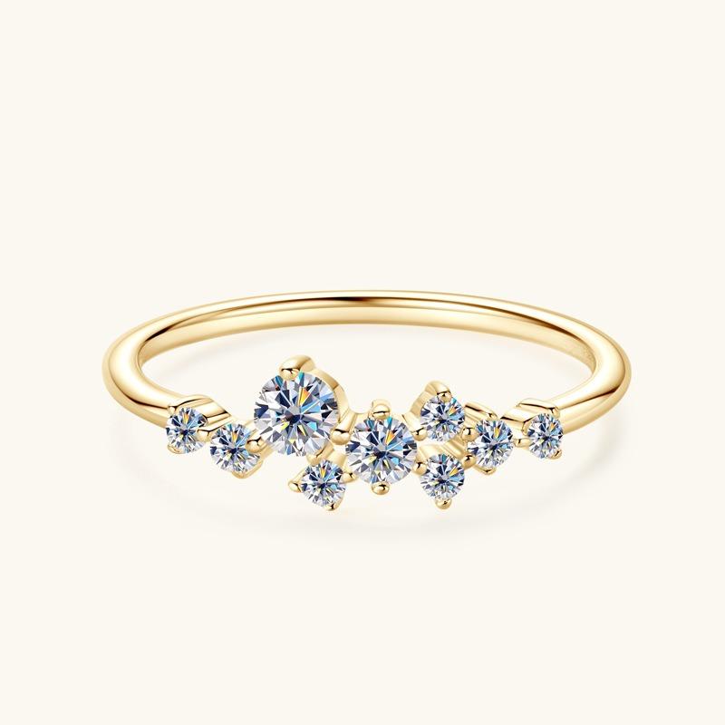 

Nabest Fine Jewelry Позолоченное Серебро 925 пробы Муассанит VVS Кольцо Женское Цветок Помолвочное Обещание Женское Кольцо с Муассанитом 4 золотой