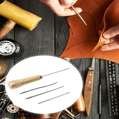 10PCS With Copper Handle Leather Sewing Awl Needle Set Hand Stitch For Shoe Repair Sewing Awl Kit For Canvas Leather Sewing