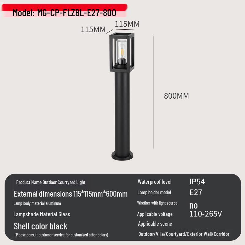 European Standard Waterproof Aluminum Glass Garden Light - Outdoor Minimalist Design