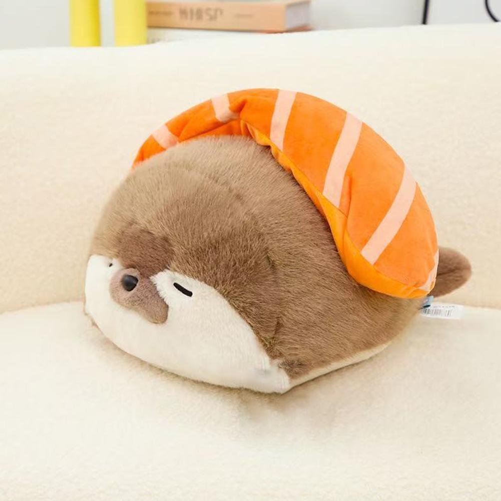 Seal Plush Toy 40cmKawaii Sushi Otter Plush Toy Delicious Rice And Sea Dogs Marine Organism Doll Animal Soothing Sleep Pillow