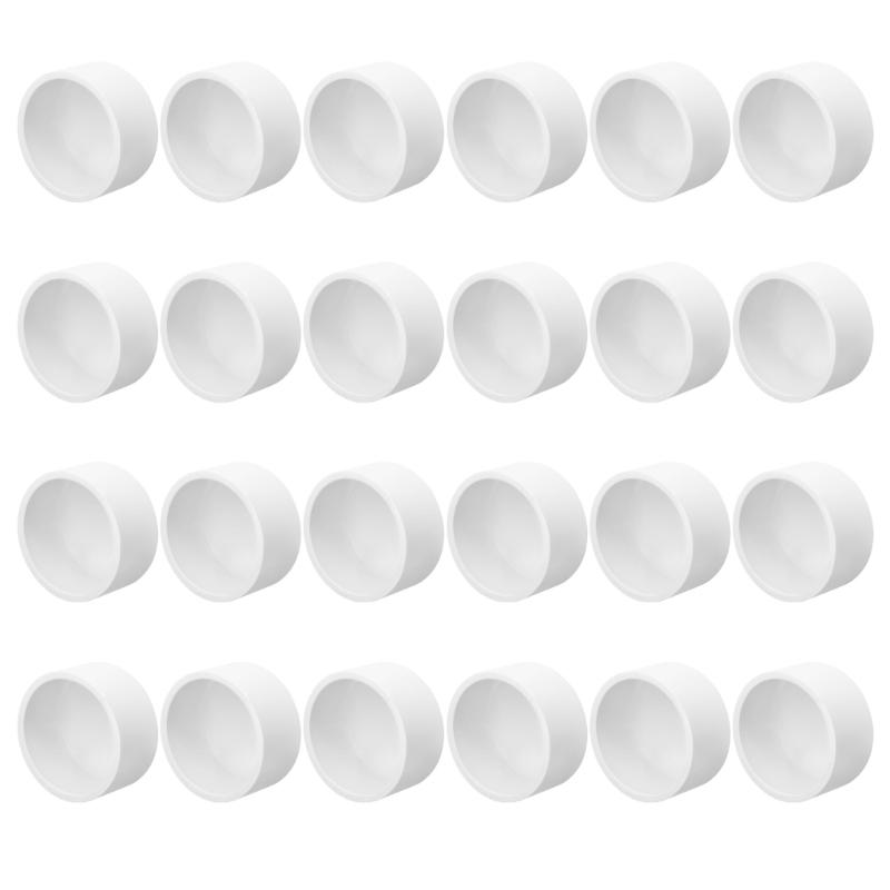 24Pcs Multipurpose SCH40 PVC End Caps for 3/4 Inch 1 Inch 1 1/4 Inch 2 Inch Pipes Sturdy Pipe Cover Accessories