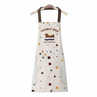 Sleeveless Kitchen Aprons Stripped Pattern Cartoon Puppy Painting Overalls PVC Waterproof Working Clothes Painting Activities