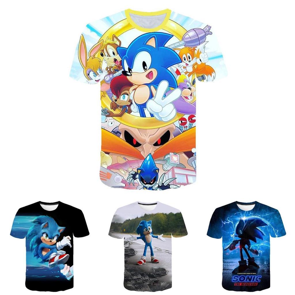 Vibrant Sonic The Hedgehog Printed T-shirt For Kids With Short Sleeves And Comfort Fit