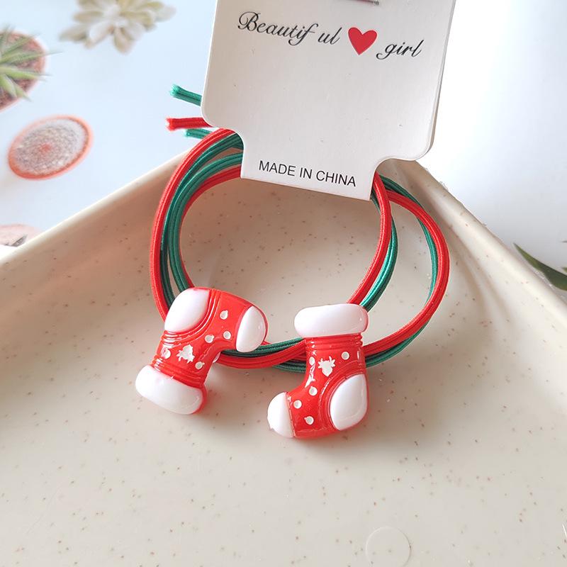 2024 Christmas Santa & Reindeer Hair Ties - High Elasticity (2-Pack)
