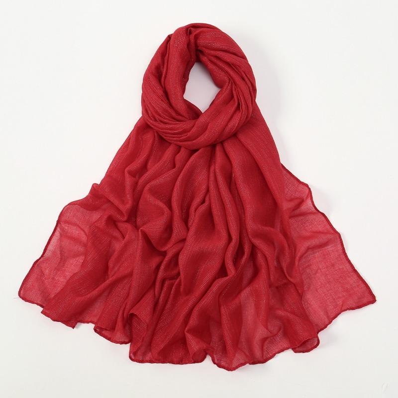 New silver silk breathable sunscreen versatile long scarf women's yarn scarf Middle Eastern women's ethnic headscarf scarf