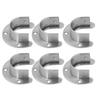 6 Sets 32mm Wardrobe Brackets Stainless Steel Heavy Duty U Shaped Closet Rod End Support with Screws