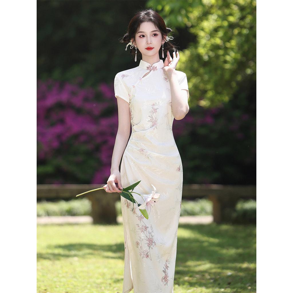 New Chinese cheongsam summer engagement daily national style temperament dress 1011 new young girl small