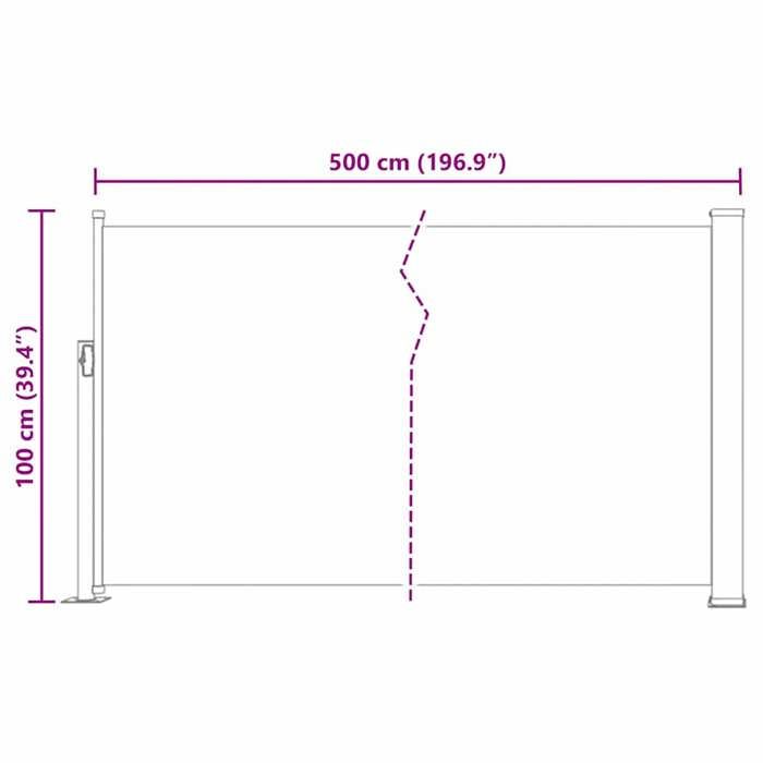 VidaXL Retractable Patio Side Awning Side Blind Privacy Screen Sun Shelter Garden Terrace Balcony Outdoor Resistant 48387
