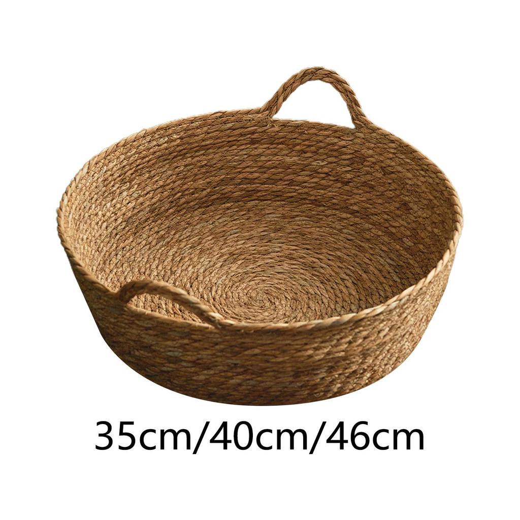 Cat Bed Basket Hand Woven Cat Bed Round Winter Summer Handmade Wear Resistant