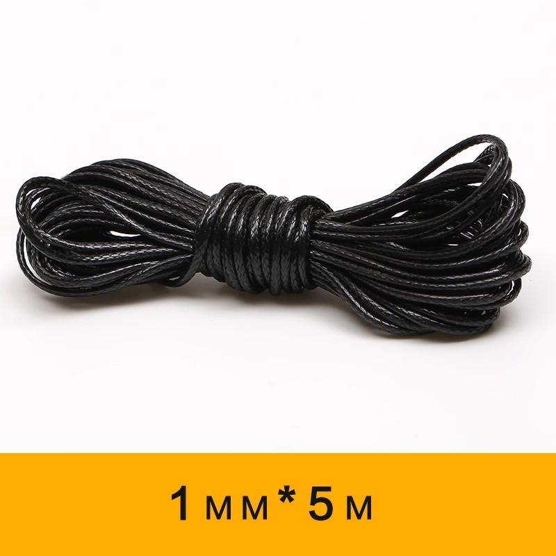 Black Thai oil wax rope round handmade leather dense wax rope woven jewelry pendant tied with flat rope DIY material