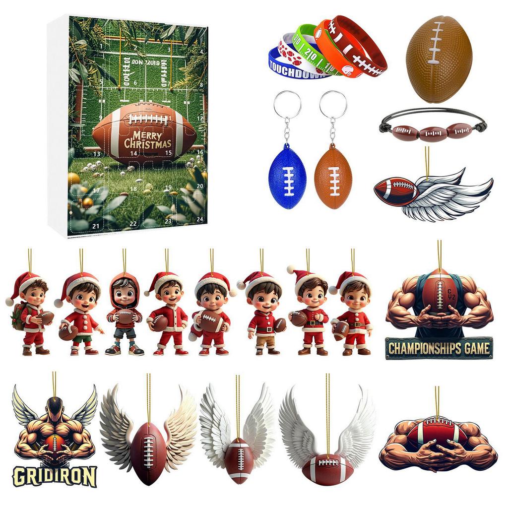 24 Days Advent Calendar American Football Themed Countdown Gifts Box For Fans And Collectors