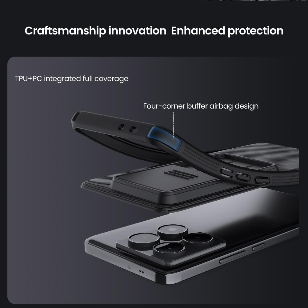 Custodia Nillkin per Xiaomi Mi 14T Pro / 14T 5G CamShield Pro Custodie con Copri Fotocamera Scorrevole Copertura Protettiva Lente Privacy Anti-Impronte