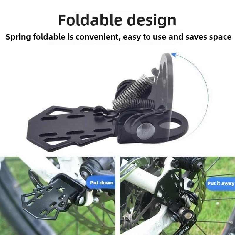 1 Coppia Pedale Bicicletta Pedale Sedile Posteriore Robusto Mountain Bike Universale Pieghevole Cavalletto Ruota Posteriore Pedana Pieghevole Antiscivolo