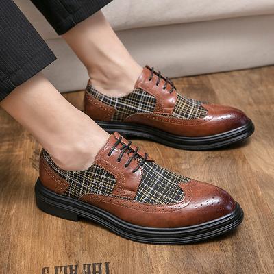 Britischer Stil, Mode, Mix-Farben, Herren-Brogue-Schuhe, lässig, spitze Lederschuhe, Herren, niedrige Absätze, formelle Schuhe, Herren, Zapatos Cuero Hombre