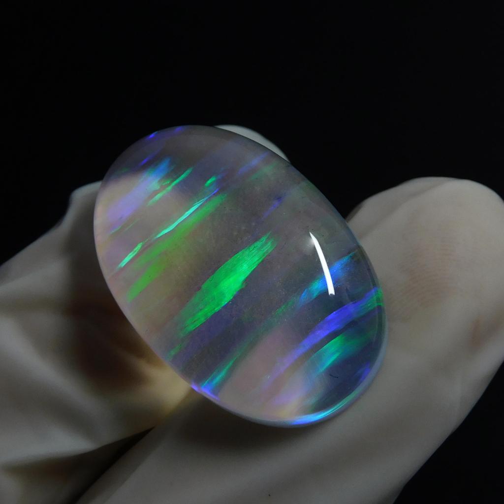 Lab-Created Opal Loose Gemstone 22.25 ct Oval Cut Multi Color October Birthstone for Gem Collections