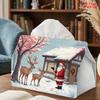 2D Flat 1pc, Tissue Box. Snowy Christmas Scene Napkin Dispenser, Reusable, Daily Desktop Tissue Organizer, Suitable for Kitchen Living Room Bedroom Ba