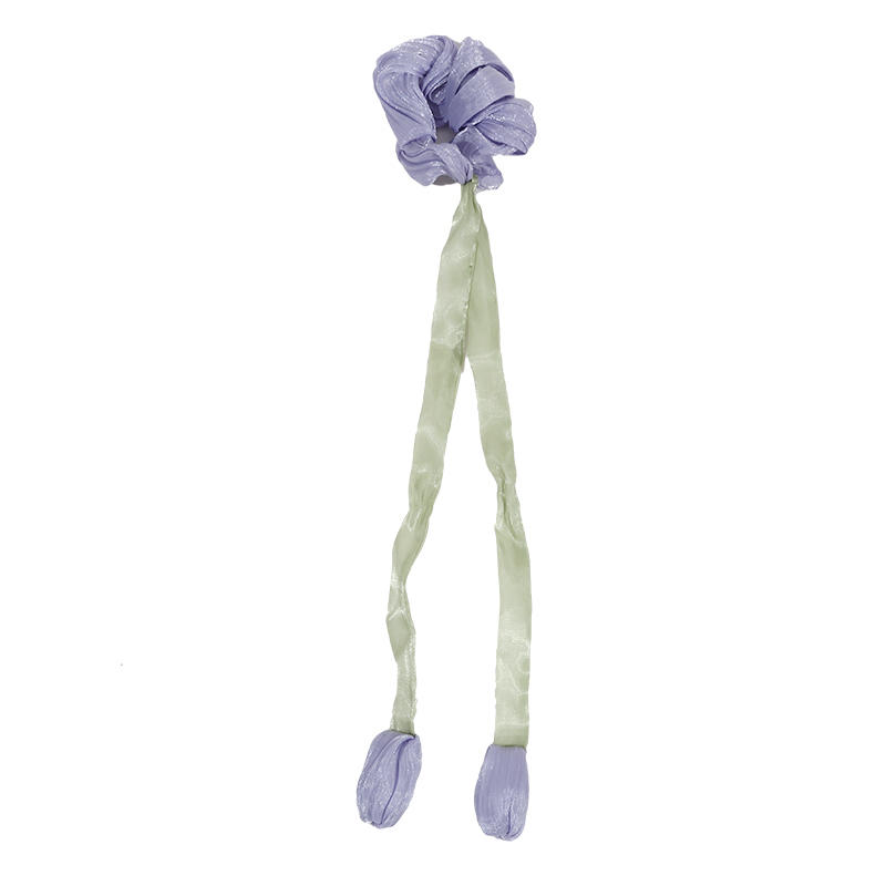 Women Tulip Flower Tassel Hair Ties Cute Temperament Lace Stretchy Hair Rope Ponytail Holders Sweet Hair Accessories