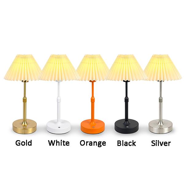 Fabric Desk Lamp Rechargeable Touch Table Light for Restaurant Hotel Room Bedside Decor Lighing