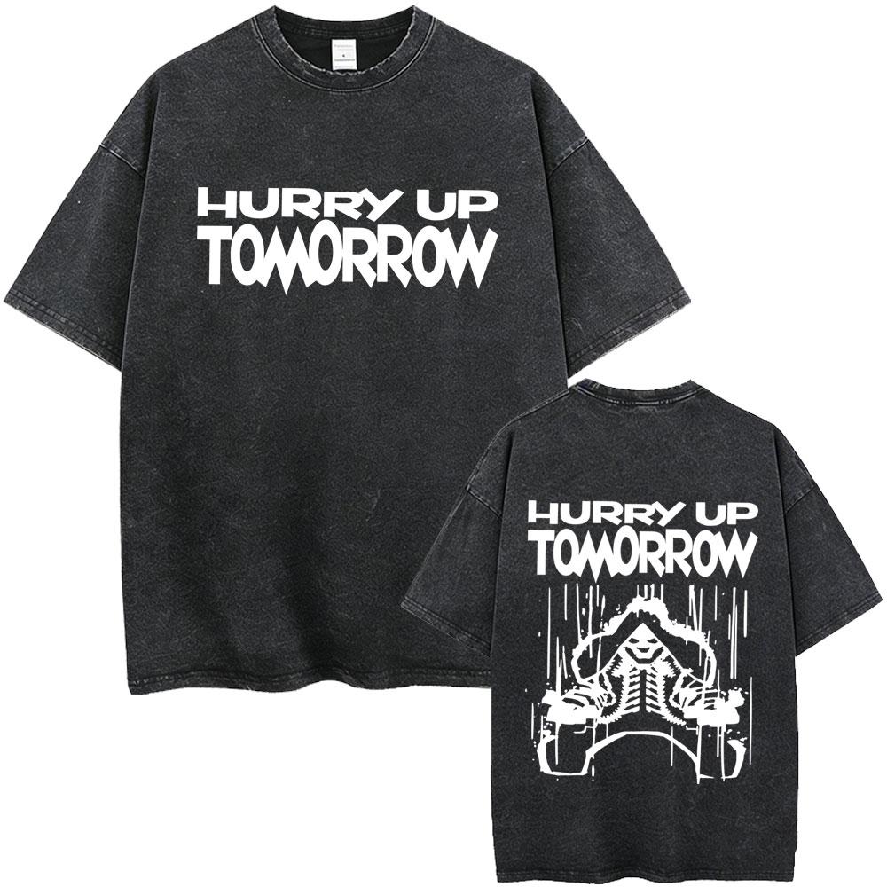 Vintage Gewaschen The Weeknd Starboy Album Grafik T-Shirt Herren Damen Hip Hop Mode Popmusik T-Shirts Männlich Lässig Baumwoll-T-Shirts